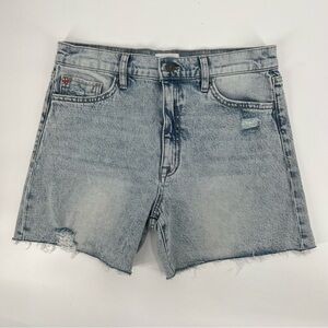 NWT Hudson Kass High Rise Biker Cut Off Distressed Jean Shorts Size 27 Women’s